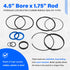 Hydraulic Log Splitter Cylinder Rebuild Seal Kit for 4.5" Bore x 1.75" Rod Cylinder