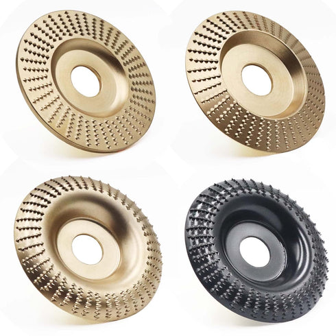 4PCS Wood Carving Disc Set for 4" or 4 1/2" Angle Grinder, Grinding Wheel Shaping Disc for Wood Cutting