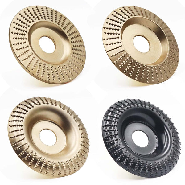 4PCS Wood Carving Disc Set for 4" or 4 1/2" Angle Grinder, Grinding Wheel Shaping Disc for Wood Cutting