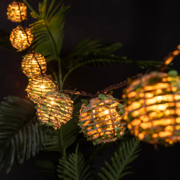 TWINKVILLA Decorative Lantern String Lights, Outdoor Plug in Hanging Lights with 10 Natural