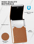 Padike Leather Business Card Holder - Slim Metal Case with Magnetic Shut (Apricot)
