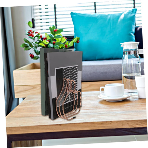 Stylish Gold Bookend Storage Rack for Books and Magazines - Ideal for Home or Office