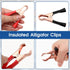 4 Pcs Insulated Alligator Clips, 50A Heavy Duty Clamps, Black Red Boot for Automotive Battery Testing