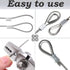 1/8 Inch 100FT 7x7 Stainless Steel Cable - Strand Aircraft Wire Rope with Loop Sleeve & Thimble - Heavy Duty for Deck