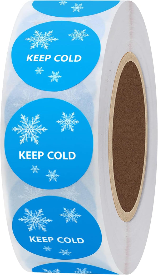 Hybsk 1 Inch Keep Cold Freezer Stickers, Total 1,000 Labels Per Roll