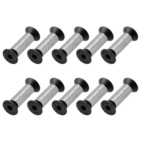10 Packs Black Hex Flat Head Knife Handle Screws, Rivets, Bolts Fasteners for Fixing Blade Knives
