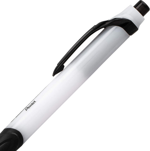 Pentel GlideWrite Ballpoint Pens, Bulk Pack of 12 BLACK Ink Pens, 1.0mm Retractable Barrel Design