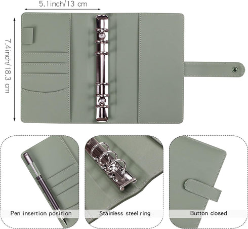 Money Saving Binder with 12pcs Zipper Envelopes, A6 Budget Planner for Managing Budgets and Saving Money (Gray-7.4IN)