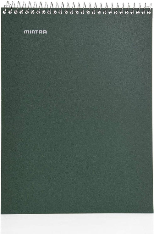 Mintra Office TOP BOUND Durable Spiral Notebooks, Arctic Ice, Chili Oil, Green Olive, College Ruled, 3-Pack