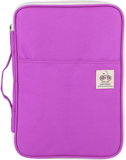 Zerodis A4 Document Bag, 5 Colors File Folder Portfolio Organizer, Zippered Case for Tablet Notebook