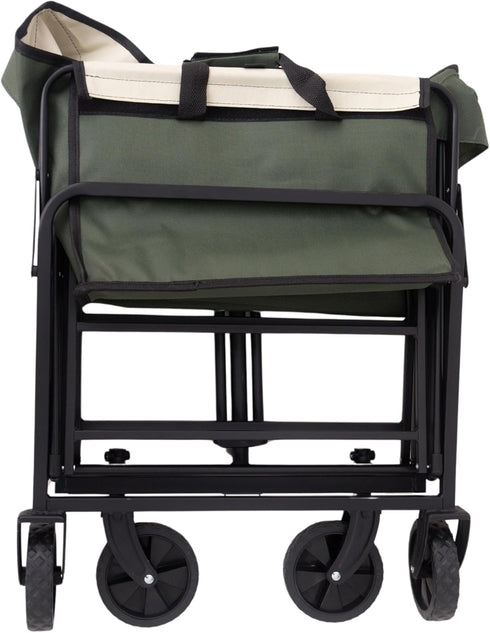 Generic Foldable Utility Wagon Cart with Wheels Heavy Duty | Collapsible Grocery Wagon for Groceries, Beach, Kids