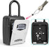 Key Lock Box with Retractable Key Tether and Removable Shackle