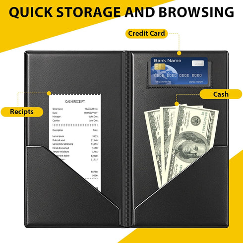 24-Pack PVC Waiter Books for Guest Checks - Durable Presenters for Restaurants