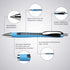 Schneider Slider Rave XB Ballpoint Pens, Refillable + Retractable, Light Blue Barrel, Box of 5