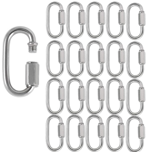 20 Pack M5 3/16 Inch Quick Link - Stainless Steel Threaded Chain Connector for Heavy Duty DIY Accessories