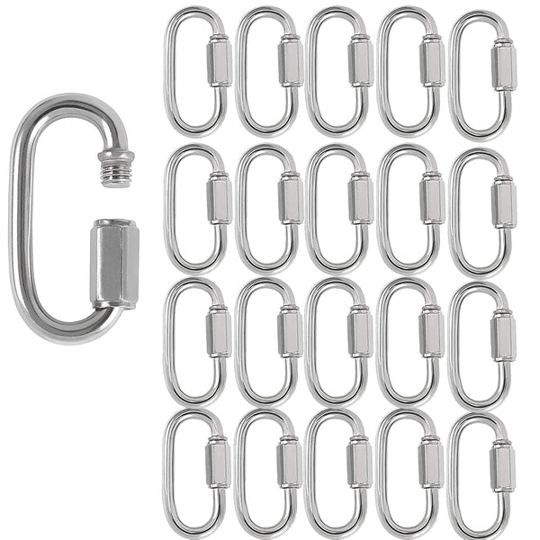 20 Pack M5 3/16 Inch Quick Link - Stainless Steel Threaded Chain Connector for Heavy Duty DIY Accessories