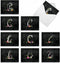 The Best Card Company 10 Initial Letter C Assorted Blank Notecards - Floral Monogrammed Personal Stationery