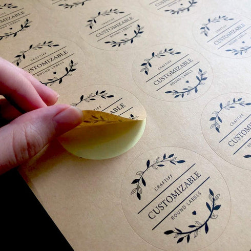 Round Kraft Labels Stickers, Printable Paper Brown Color, 2 Inches, Pack of 240 Labels - 20 Sheets