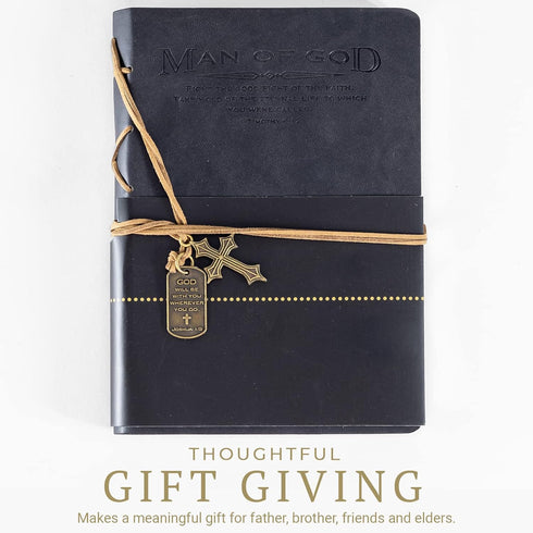 Divinity Boutique Journal, Man of God with Black Cross Charm, Cross Black (22880)