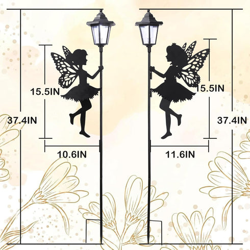 ZKLiLi Fairy Solar Garden Light,Outdoor Garden Fairy Decor Waterproof Large Hanging Lantern Decorations for Patio Yard