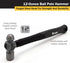 63312 12oz Hammer, 12" Titan Ball Pein Forged Steel Head, Shock Absorbing Fiberglass Handle with Textured Rubber Grip