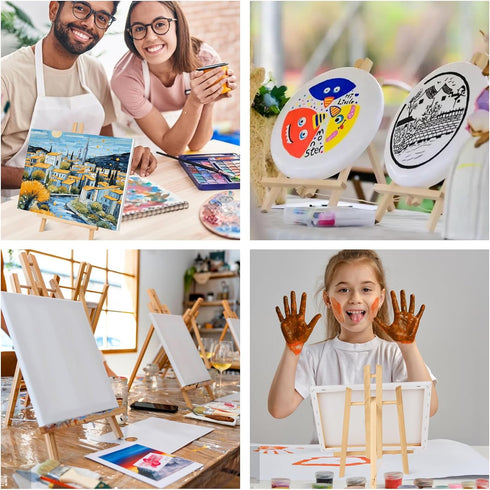 ESRICH 2 Pack 11.8" Wood Easels, Small Tabletop Display Stand for Painting, Kids Student Easels