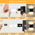Set 2, Dimmable LG9939111 Lightess LED Wall Sconce Battery Powered of Touch Control Wall Lamp Rechargeable Black, Up
