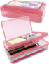 Double Layer Large Capacity Pencil Box, Plastic Translucent Pencil Box, Hard Pencil Cases with Snap-Tight Lid, 1 Pack
