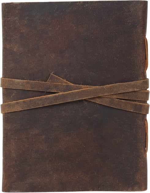 Handmade Leather Journal, 7 x 5 Inches Daily Notepad for Men & Women, Unlined Paper for Artists and Sketching.