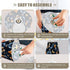 CWUPZAY 3 Dimmable Bedside Table Lamp for Bedroom Moths Mushrooms Moon Nightstand Lamp Small with Fabric Shade LED Way