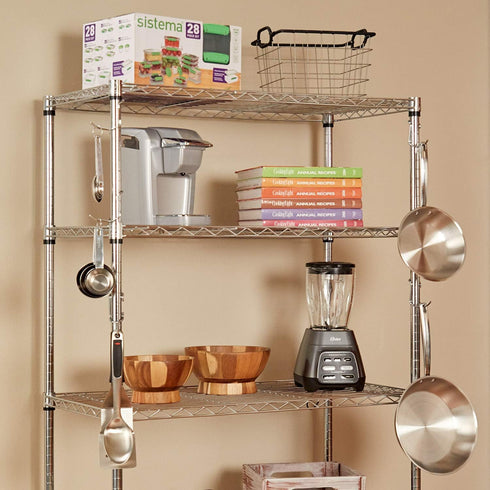 Shelf Pole Hooks 5-Pack, 2" Chrome All Purpose for Garage Shelving Storage Organization
