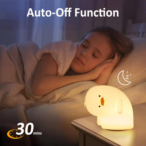 Attivolife Duck Night Light, Silicone Why Duck Lamp, Dimmable Rechargeable Nursery Bedside Lamp, Creative Gift Idea