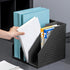 SAYEEC 2Pcs Collapsible Plastic Magazine File Holder, Sturdy Upright Desktop Organizer for Office, School, Home (3