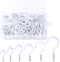 Glarks 100-Pieces White Vinyl Coated Cup Hooks – Screw-in Ceiling Hooks Assortment Kit for Home and Office