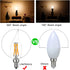 LiteHistory E12 Dimmable LED Bulb, 6W Equal to 60W, 2700K AC120V Candelabra Bulb, 600LM Clear, 12-Pack