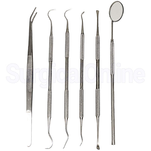 SURGICAL ONLINE Professional Dental Tools Kit, 6 pcs with Pouch, Teeth Cleaning Oral Care Kit