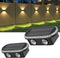 Ellasay Fence Lights Solar Powered: Outdoor LED Wall Lighting Dual Beam and