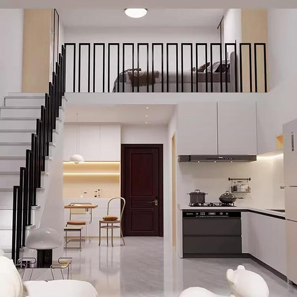 PAUANI Stairs Railing Handrails Kit - Metal Deck Railing - U/M Type Stairs