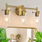 Indoi Bathroom Light Fixtures, 3-Light Brass Vanity Light, Black Bathroom Lights Over