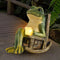 Miniature Frog Garden Statue, Halloween Decorations, Solar Garden Frog Decor for Patio, Yard, Lawn Ornament