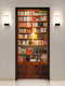 artfanke 3D Retro Bookcase Door Sticker Peel and Stick 33.5"x84.6"- Self-Adhesive Bookshelf