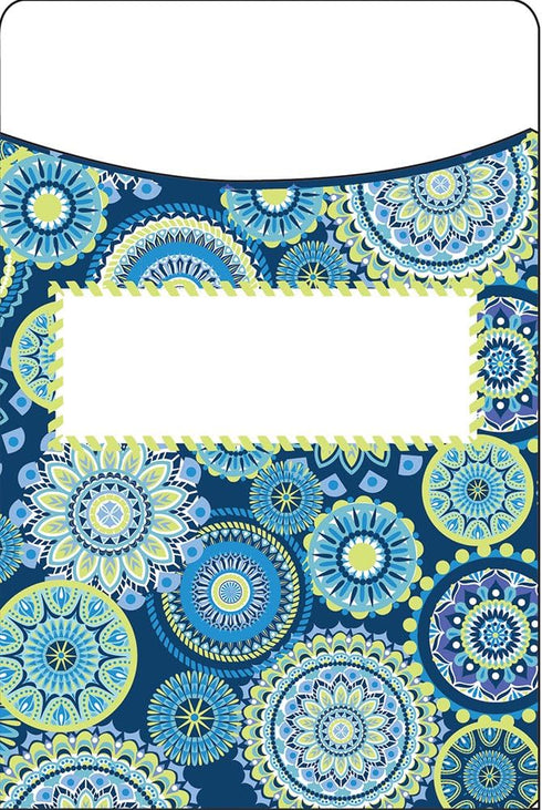 Eureka Library Pockets - Blue Harmony - Mandala, 1 Count (Pack of 1)