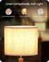 14.2" E26 LE09TL05 Small Table Lamp, Wood Bedside Lamp, Little Cute Desk Lamp with Dark Wood Bottle-Shaped Base & Beige