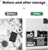 MASAKA B&W Large Desktop Organizer Storage Shelf for Office Supplies, DIY Wood Bookshelf, Black