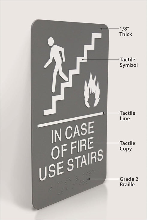 HeadLine ADA Plastic Fire Use Stairs Sign