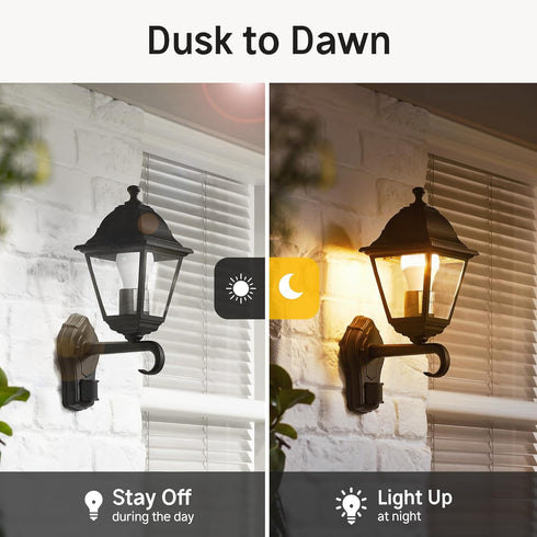 Dusk to Dawn Light Bulbs, 40W Equivalent LED Outdoor Lighting Sensor LED Bulb Warm White 3000K, A19 E26 Base 6W Auto On/Off Night Light Bulbs for Porch Garage Garden Balcony Wall Lighting by Prosperbiz