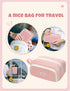SUNEE Cute Pencil Case - Aesthetic Pen Pouch with 3 Compartments, Kawaii Colored Large Pencil Bag with Zipper, Pink