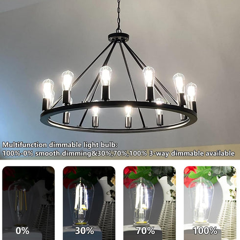 Edison LED Light Bulbs, 60 Watt Equivalent, 8W Dimmable, 5000K Daylight, 800 Lumen, E26 Base, 6 Pack for Kitchen