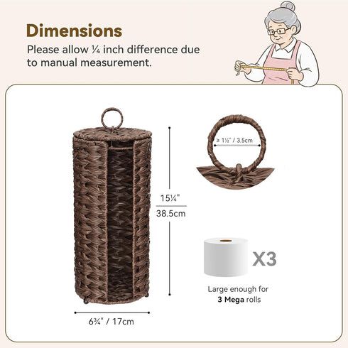 3 GRANNY SAYS Toilet Paper Storage Basket with Lid, Toilet Paper Holder Stand, Waterproof Organizer for Bathroom