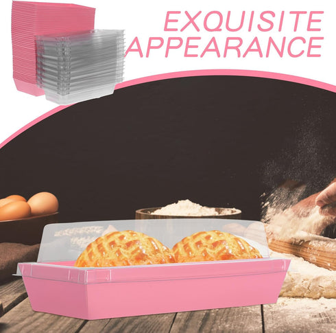 50pcs Packaging Zerodeko Large Rectangular Sandwich Charcuterie Boxes with Lids, Disposable Bakery Takeout Containers